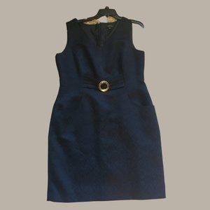 Tahari 16 blue shift dress with belt